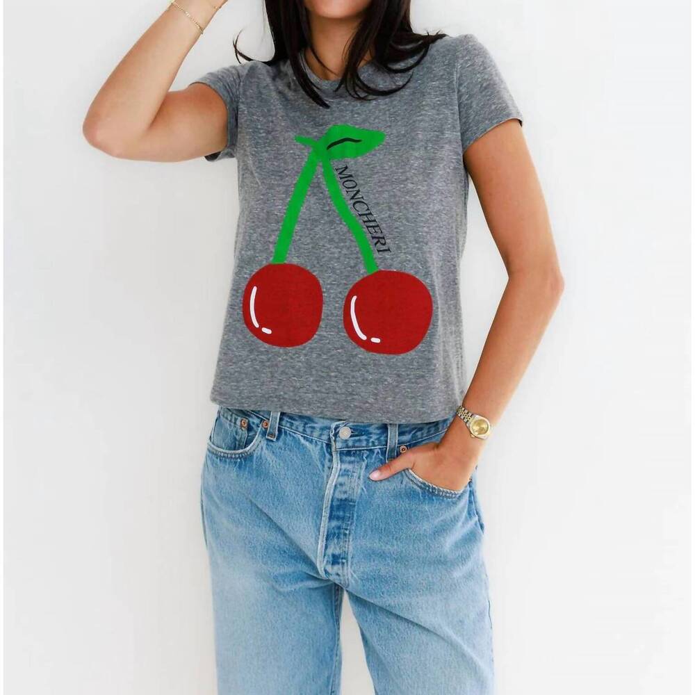 NEW SUNNY SOMEWHERE mon cheri cherry femme crewneck tee in gray